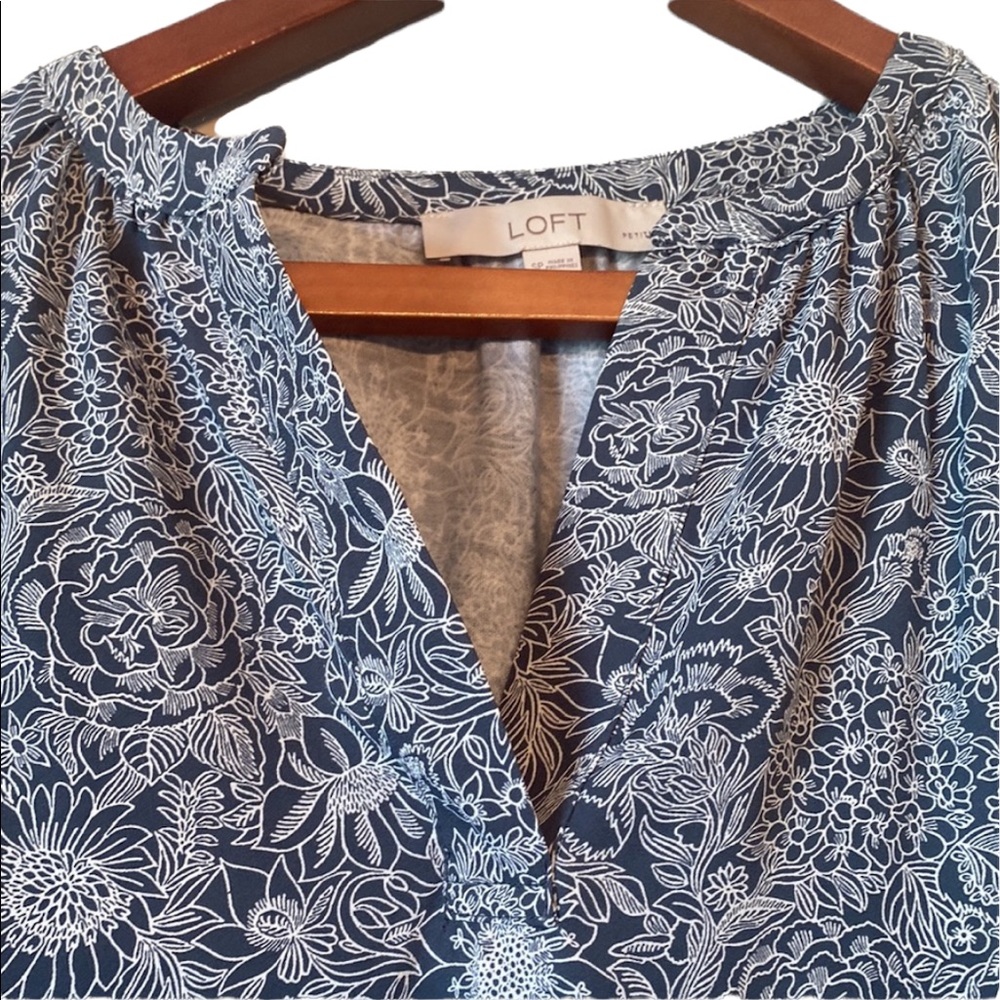 Loft Ruffled Floral Print Top - Picture 3 of 10